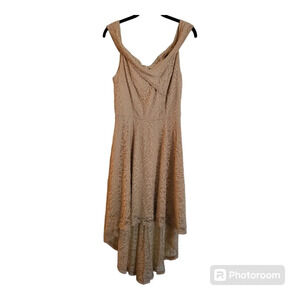 H.R. Homrain lace high low dress